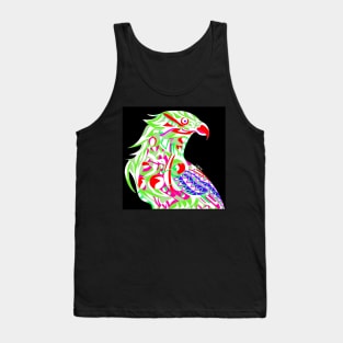 black mecha peregrine falcon halcon ecopop in mexican techno organic tribal totonac patterns Tank Top